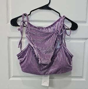 Dippin Daisys Purple Ribbed Bikini Set